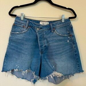 Distressed Blue Denim Shorts